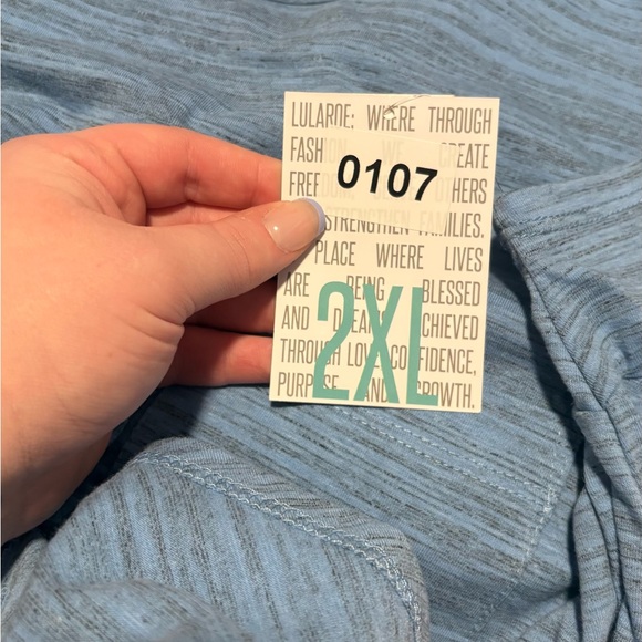 LuLaRoe Blue Heather Midi Dress - Picture 4 of 5